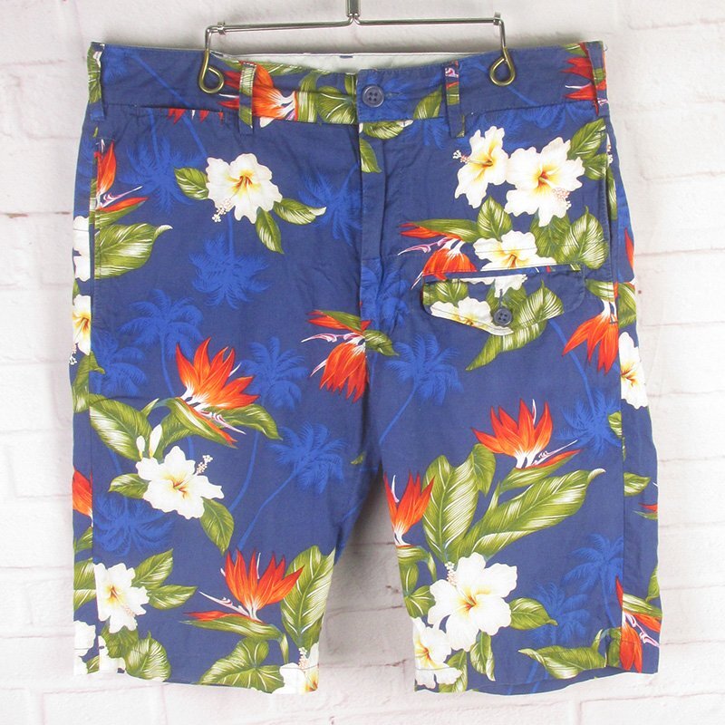 LSP19266 ENGINEERED GARMENTS エンジニアードガーメンツ 花柄 ショートパンツ W32 ネイビー系拍卖
