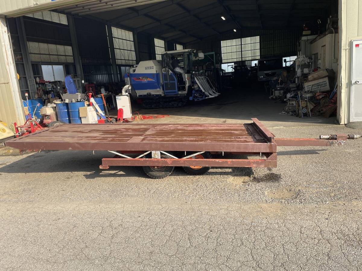 【茨城県常総市】コンバイントレーラー トリプルタイヤ シーソー式 積載不明 荷台全長3800X幅1530mm拍卖