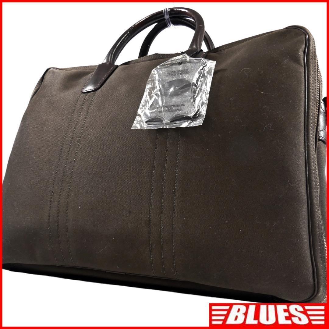 即決★日本製 LUGGAGE LABEL★レザーコンビビジネスバッグ 吉田カバン ラゲッジレーベル メンズ 茶 カーキ 本革 ブリーフケース 本皮 通勤拍卖