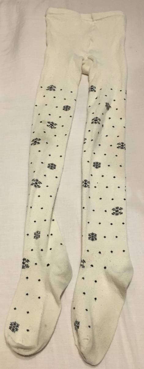 中古 HusHusH(Kids) 雪柄タイツ アイボリー 03(115~125cm)拍卖