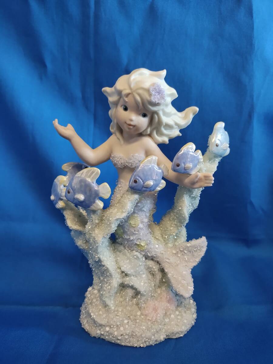 R648【新品・デッドストック】コーラル・キングダム 高さ:約15.5cm×幅:約11cm エネスコ 陶器 マーメイド人形 アンティークドール拍卖