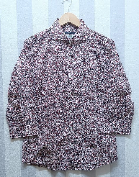 2-8550A/SHIPS×Shuttle notes 総柄 七分袖コットンリネンシャツ シップス シャトルノーツ 送料200円 拍卖