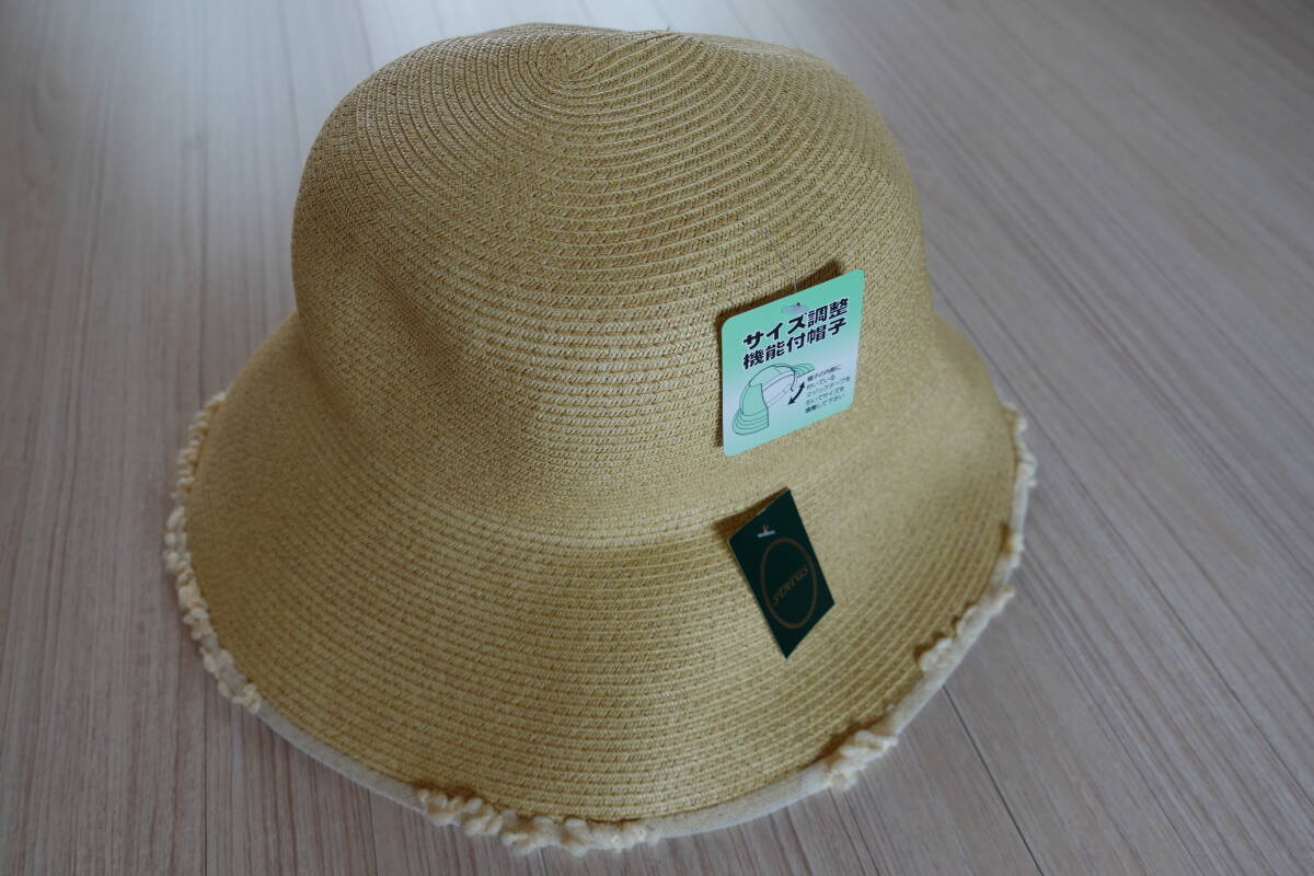送料無料★新品【STATUS】デパート購入品★サイズ調節機能付麦わら帽子★裏レースデザイン★上質夏旅行リゾートレディースUVカット紫外線拍卖
