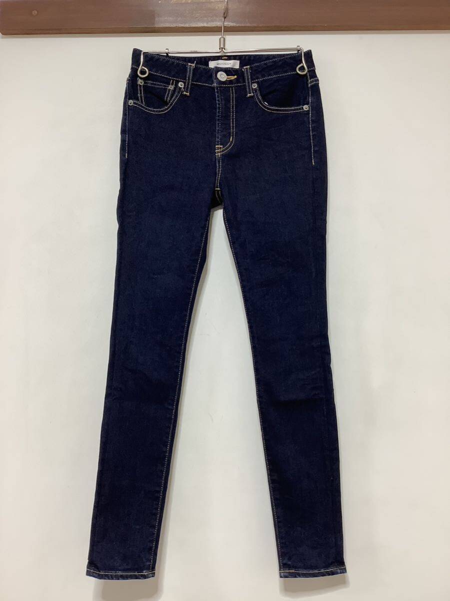 L-1325 MOUSSY マウジー スリムジーンズ スキニーデニムパンツ W24 ストレッチ入り ジーパン 150/56A 日本製 濃紺拍卖