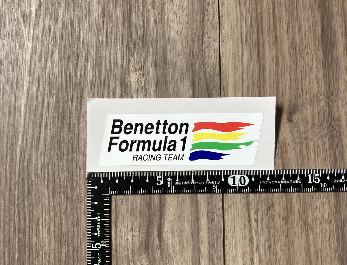 ★送料無料★BENETTON Formula 1 ベネトン ステッカー ホワイト 105mm × 35mm拍卖