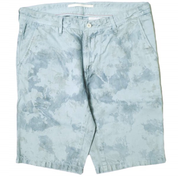 新品 e JEANS イージーンズ SHORT HEAD 岡山児島 カモフラージュ 綿麻 デニムショーツ e-HP802 2 Blue Camo ジーンズ 定価28,600円 g17470拍卖