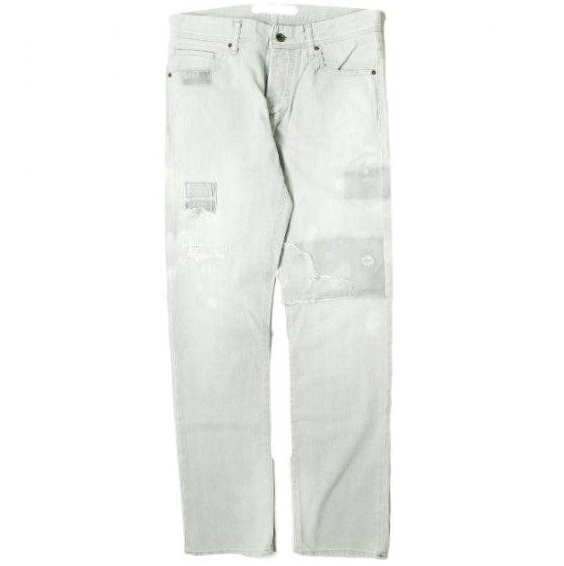 新品 e JEANS イージーンズ STRAIGHT 岡山児島 ダメージ&リペア加工 ストレートデニムパンツ e-805-068 3 majolica gray 定価38,500円拍卖