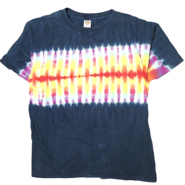 SUNDOG サンドッグ タイダイプリントTシャツ M NAVY 半袖 トップス g17790拍卖