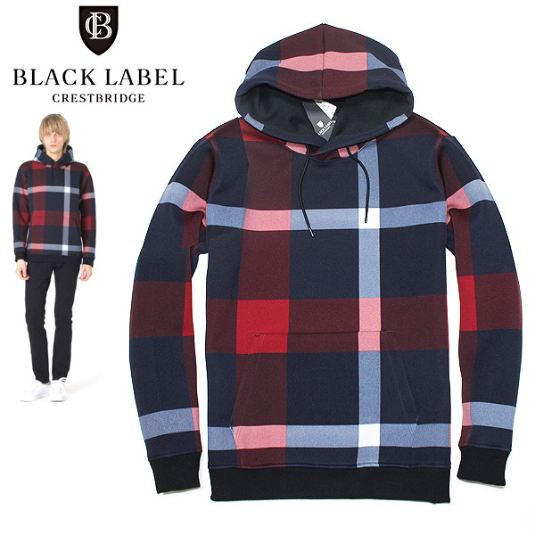 定価3.5万 新品 L(3)ブラックレーベル クレストブリッジ ダンボール ニット 総柄CBチェック プルオーバー パーカーBLACK LABEL CRESTBRIDGE拍卖