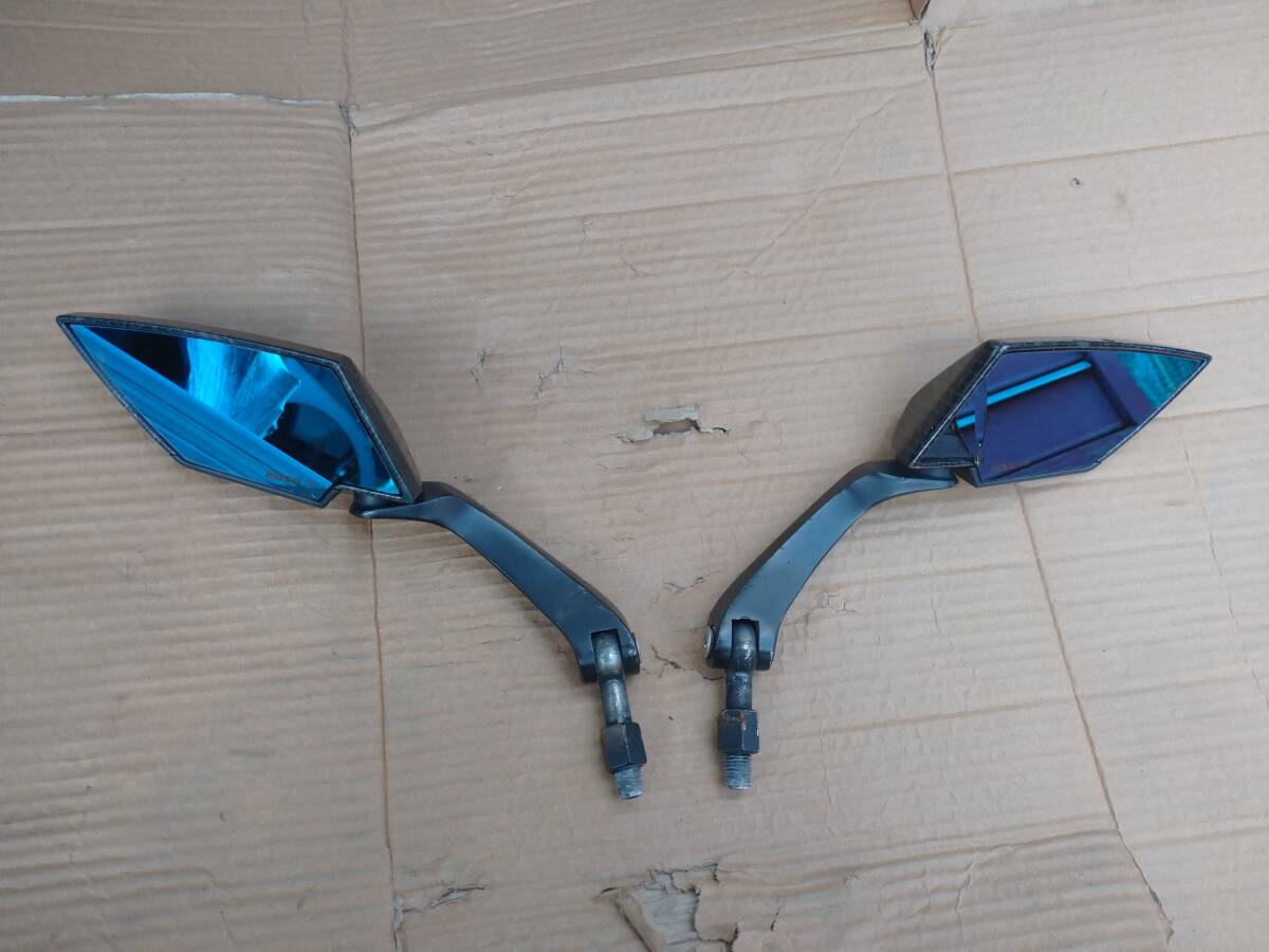 KOSO コーソー カーボン調 ブルーミラー M10 正ネジ 左右 ジャンク 送料無料!!拍卖