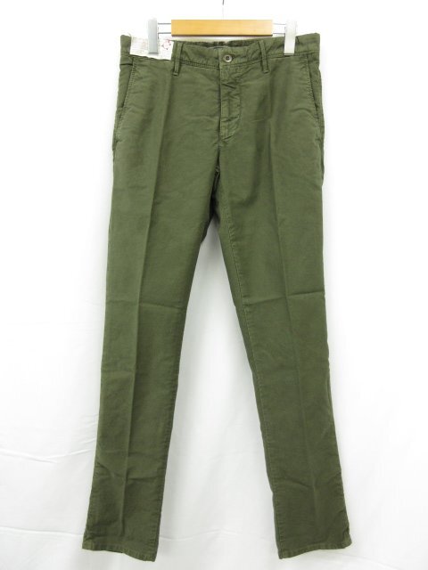 未使用 【インコテックス INCOTEX】 12S100 40611 731 定価41800円 コットンスラックス パンツ (メンズ) size33 カーキ系 □3SLP0265□拍卖