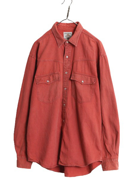 90s バナナリパブリック カラー デニム ウエスタン シャツ メンズ L / 古着 オールド BANANA REPUBLIC 長袖シャツ コットン ヘビーウェイト拍卖