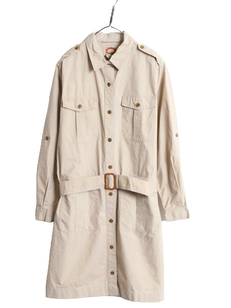 80s バナナリパブリック サファリ シャツ ハーフ コート レディース M ヴィンテージ BANANA REPUBLIC 旧タグ ブッシュ ジャケット コットン拍卖