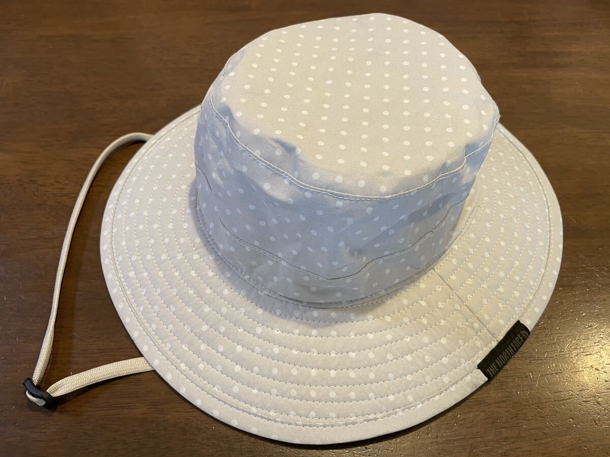 THE NORTH FACE ノースフェイス 水玉 帽子 ハット サファリハット 薄いベージュ×白ドット拍卖