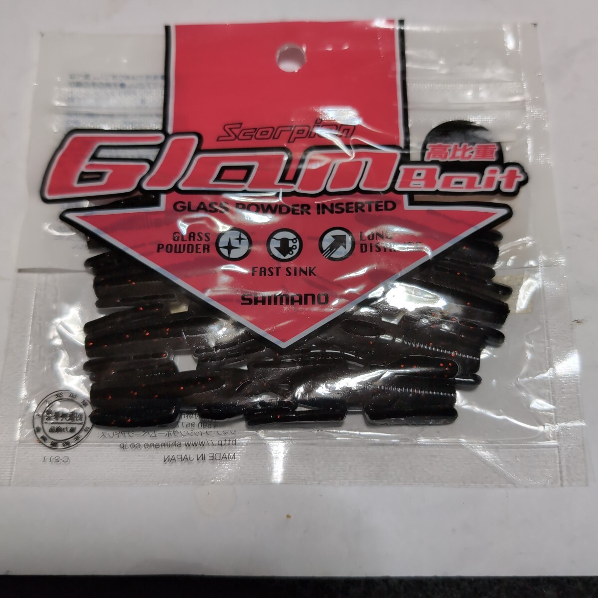 ■未開封■シマノ■スコーピオン■グラムベイト■コエビちゃん■2.5インチ、8本入、ブラックレッドフレーク■拍卖