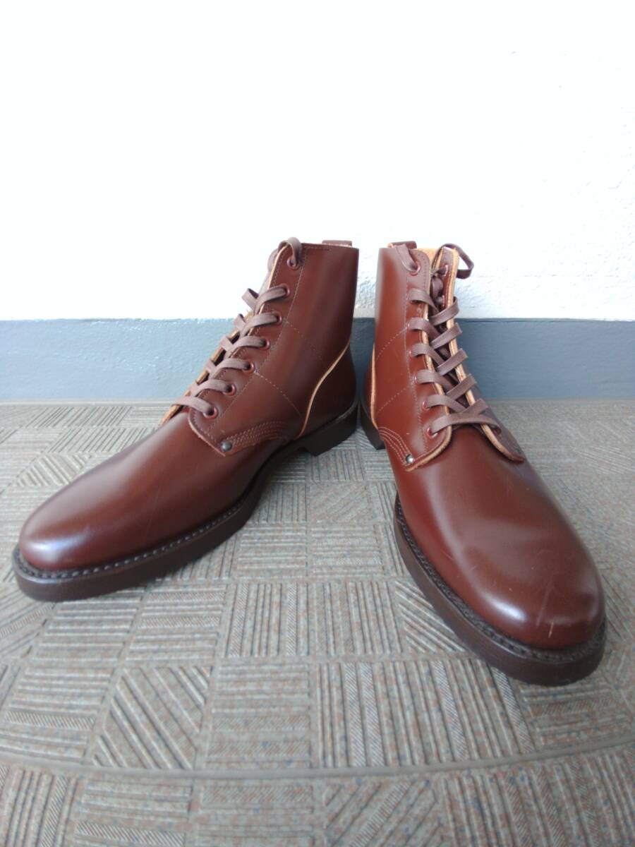 YUKETEN ユケテン ワークブーツ セミドレスブーツ 9D ブラウン 茶 26.5cm 27cm 牛革 DR.MARTENS SOLOVAIR skins skinhead mods 美品 USA製拍卖