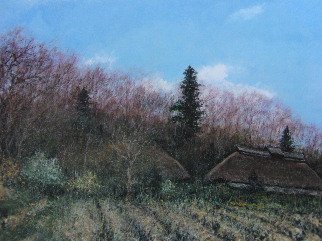 向井潤吉、「春韻武蔵野」、希少画集・額装画、日本製・新品額縁にて額装致します、状態良好、日本人画家拍卖