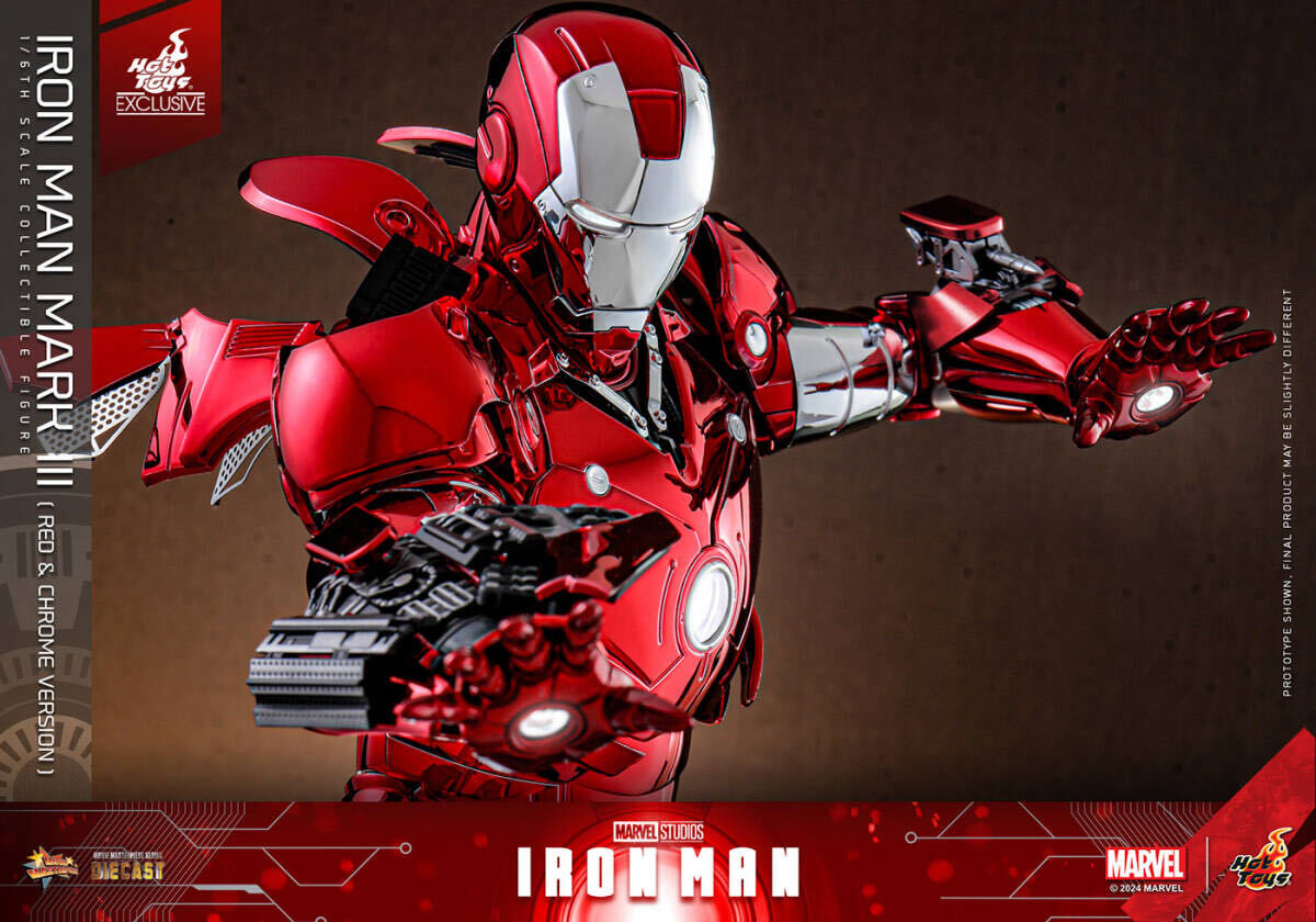 ホットトイズ 1/6 会場限定 アイアンマン マーク3 レッド&シルバー・クロムカラー 未開封新品 MMS744D64 Iron Man Red & Silver Chrome拍卖