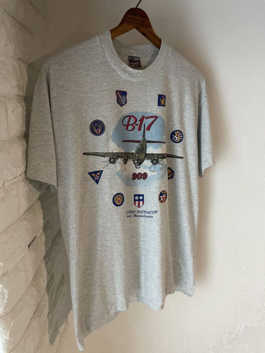 80s〜 USA製 米軍 b-17 フルーツオブザルーム Tシャツ シングルステッチ 霜降り 検)ヴィンテージ us army リーバイス old 70s 60s拍卖