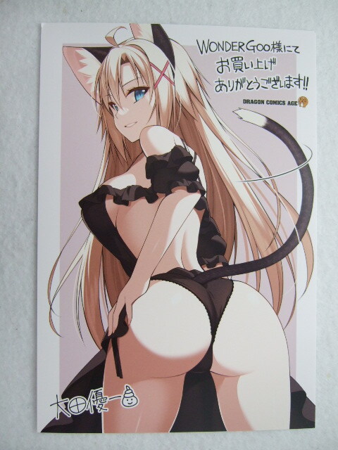 ワンダーグー 限定 貴方は猫の下僕です 1巻 ポストカード 240808 特典 WonderGOO 非売品 イラストカード イラストペーパー 大田優一 no2拍卖