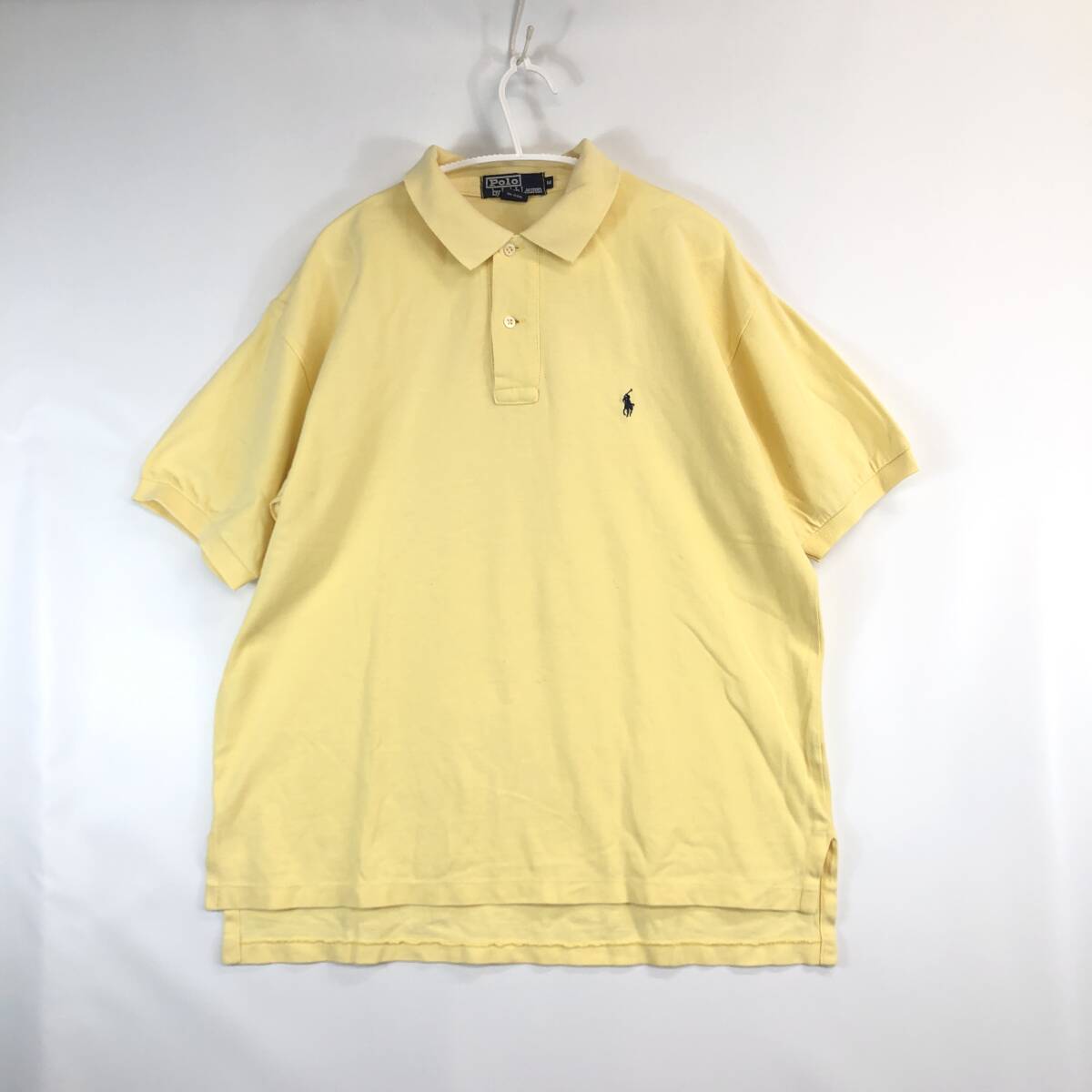90s USA製 Ralph Lauren ラルフローレン 半袖ポロシャツ イエロー系 Mサイズ拍卖