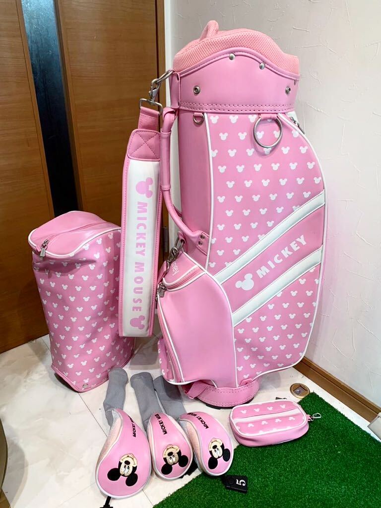 送料無料 超希少 美品 Disney ディズニー ミッキーマウス キャディバッグ  ゴルフバッグ レディース拍卖