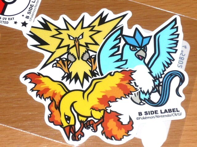 ◆ポケモン ステッカー◆フリーザー&サンダー&ファイヤー◆B-SIDE LABEL◆拍卖