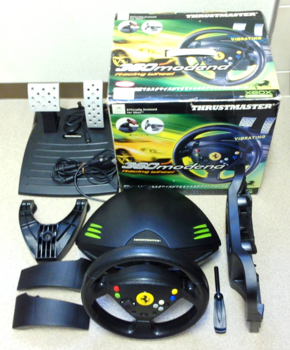 中古 360modena RACING WHEEL ☆レーシング コントローラー☆ ハンドル ☆ 初代Xbox用で最も高性能なハンドルコントローラー!拍卖