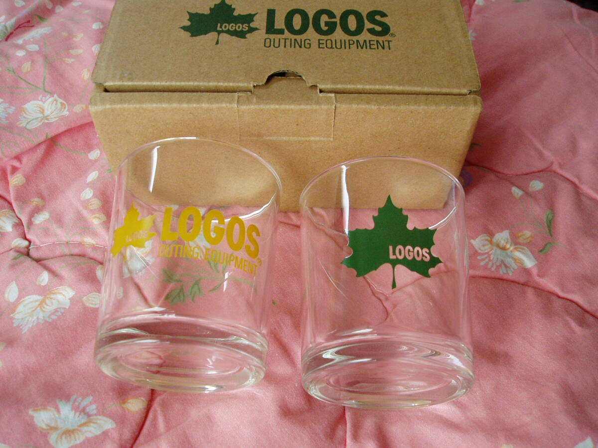 未使用【LOGOS】ガラスタンブラー2個組(黄&緑)220ml 口径7.5×高さ8.5cm拍卖