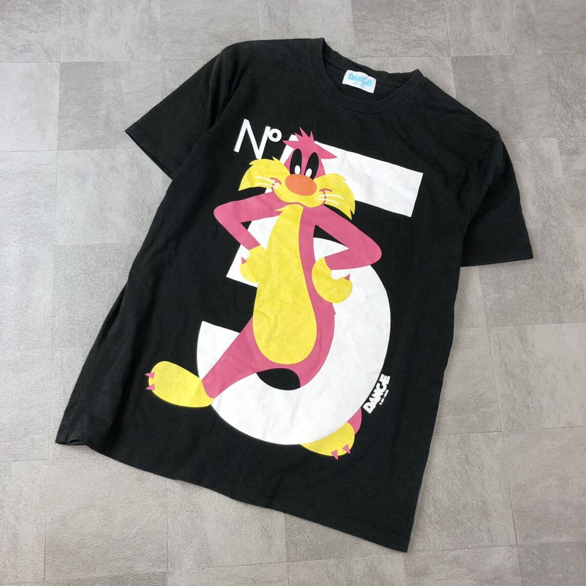 DANCE ダンス LB-03 LOONEY TUNES ルーニートゥーン プリントTシャツ 半袖シャツ 半袖カットソー ブラック フリーサイズ 古着拍卖