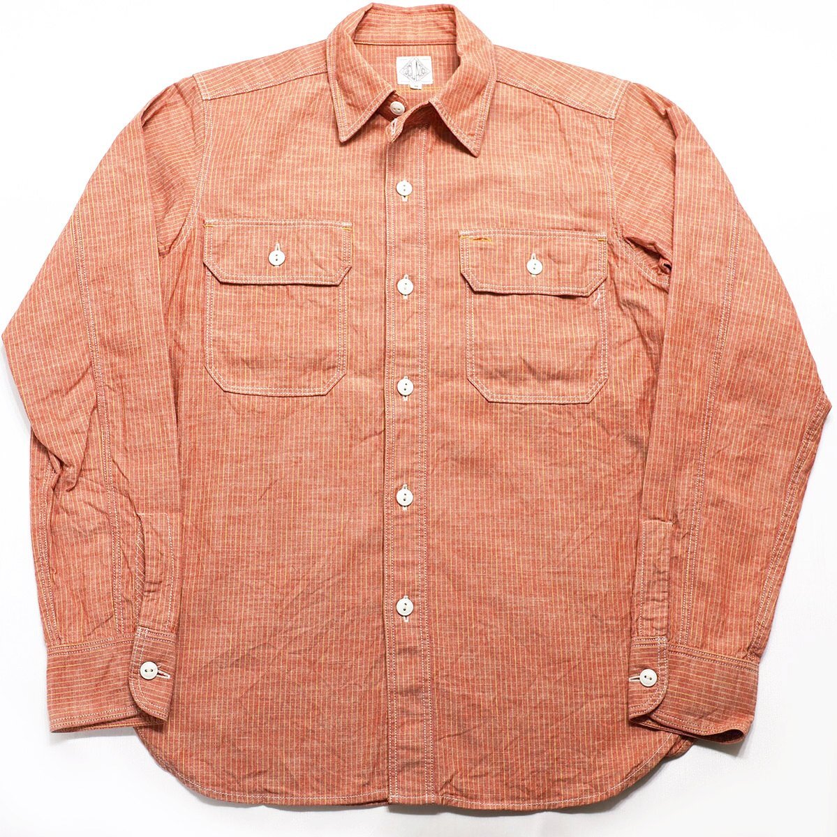 JELADO (ジェラード) 30s Style Stripe Worker Shirt / ストライプワークシャツ 5MH-1009 美品 レッド size S拍卖
