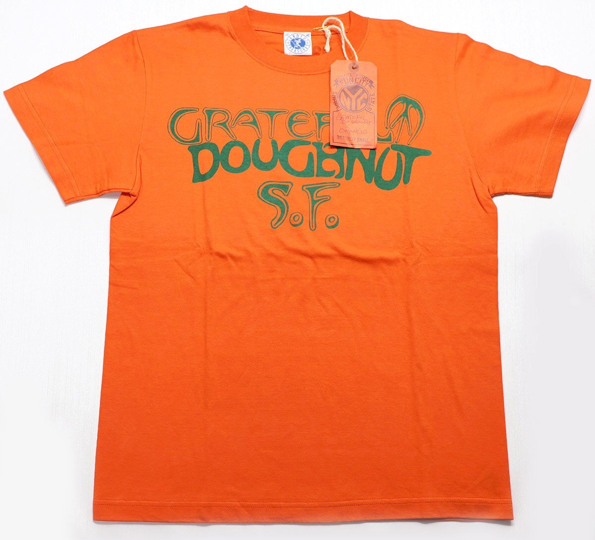 BO'S GLAD RAGS (ボーズグラッドラグス) クルーネックTシャツ “GRATEFUL DOUGHNUT” 未使用品 オレンジ size S / バーンストーマーズ拍卖