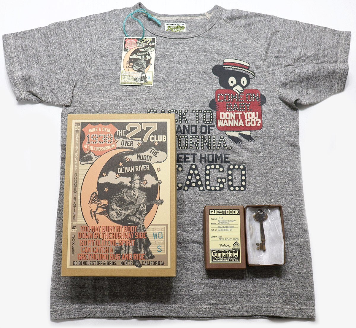 BO'S GLAD RAGS (ボーズグラッドラグス) TEE&KEY SPECIAL BOX SET / フリーダムTシャツ 未使用品 グレー size S / バーンストーマーズ拍卖