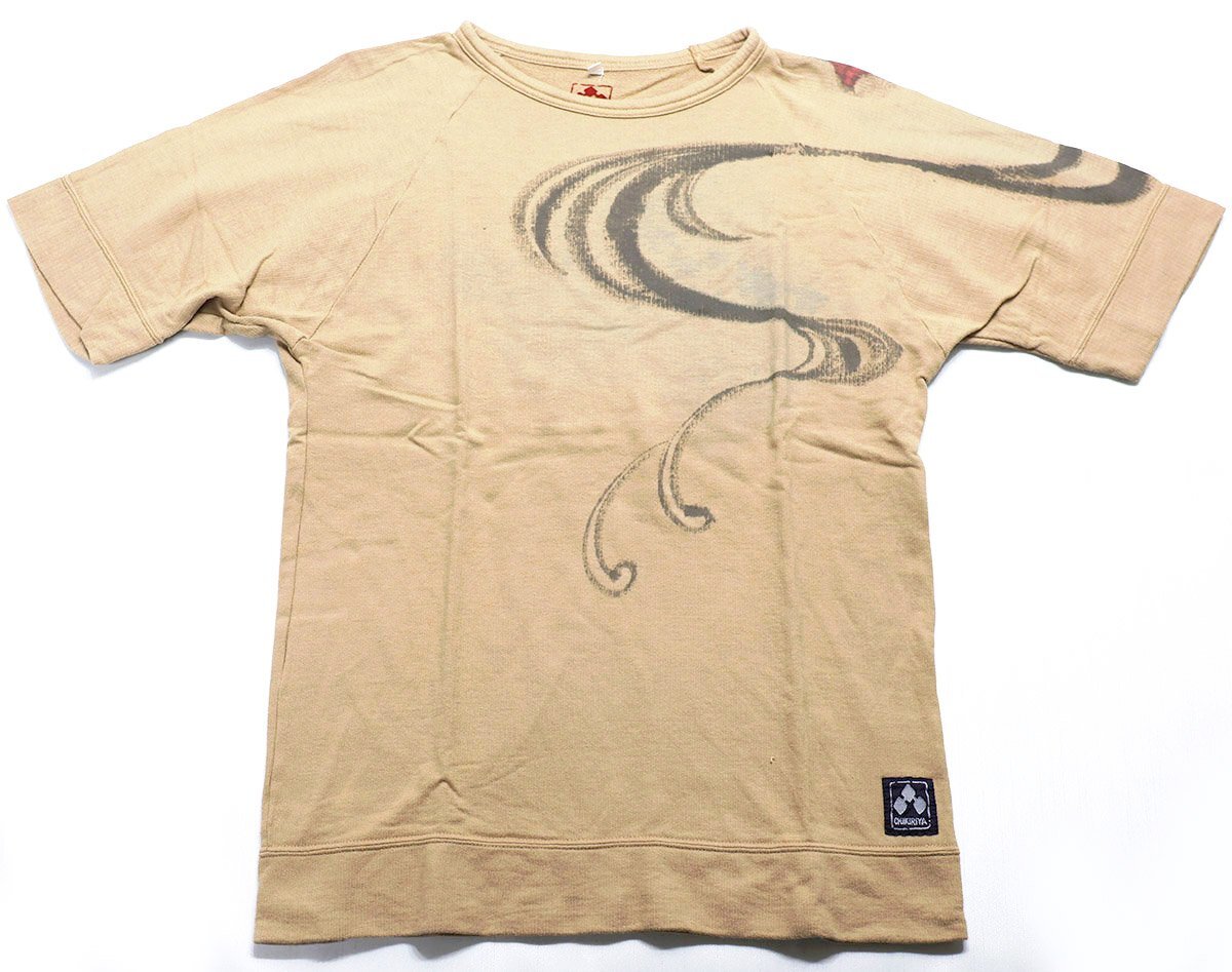 CHIKIRIYA (ちきりや) RAGLAN SWEAT - GOLD FISH - / ラグラン 半袖スウェット 金魚 MM1044 美品 カーキ size M / ゴールドフィッシュ拍卖