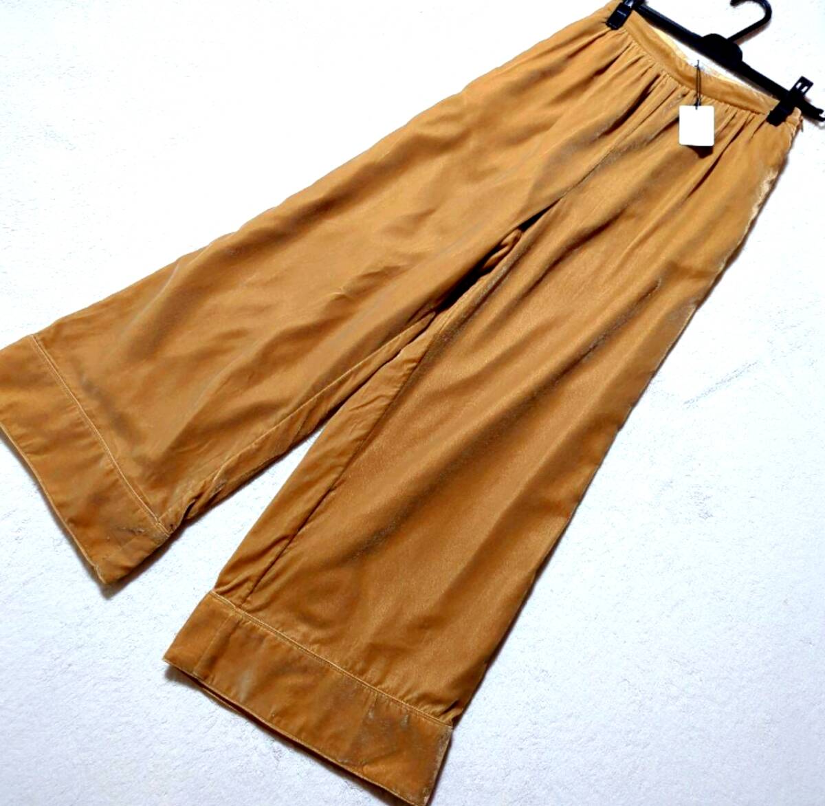 MOUSSY マウジー ベルベット ワイド パンツ キャメル タグ付き 二本セット拍卖