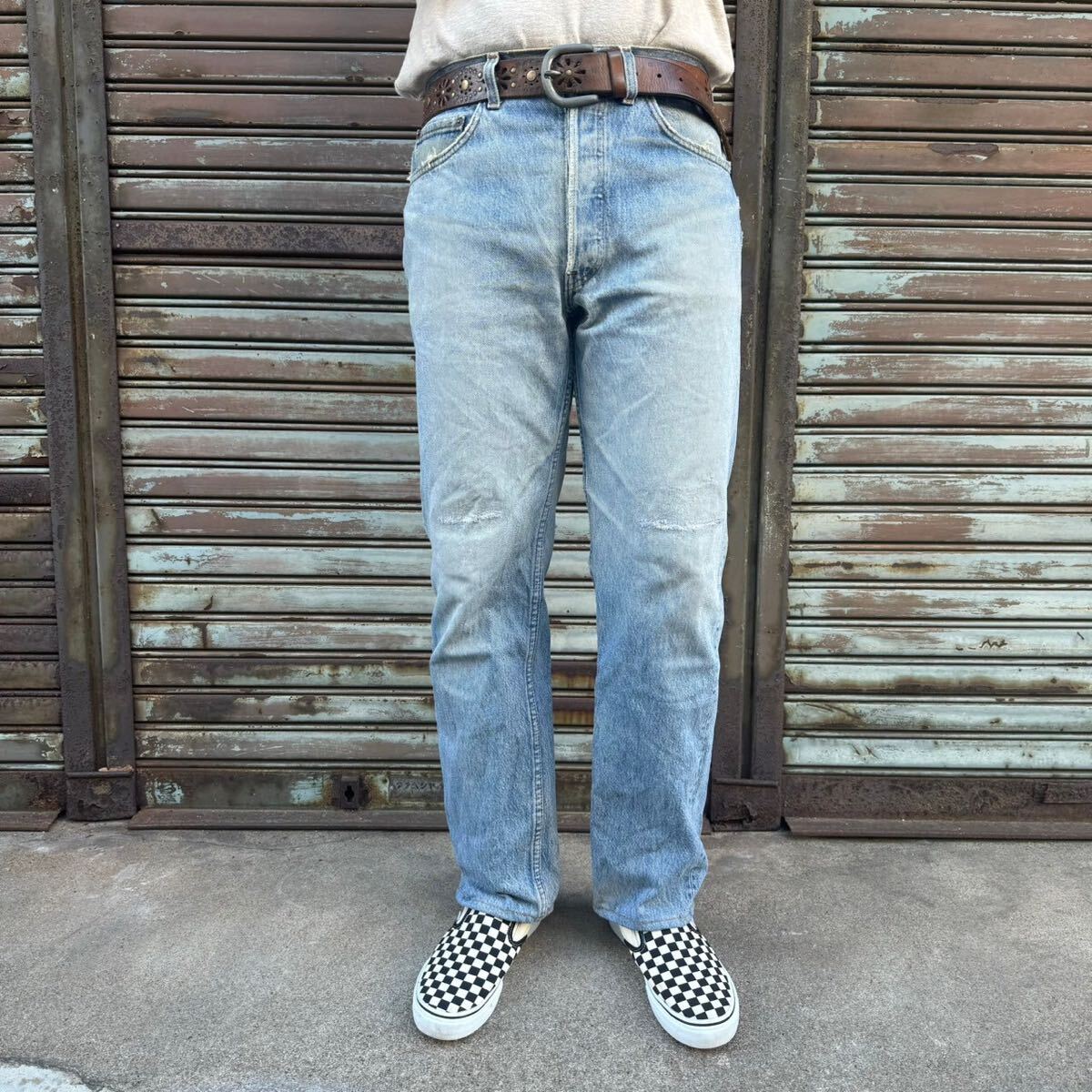 USA製 90s Levi's 501 ヴィンテージ ダメージ デニム パンツ 米国 リーバイス 80s 553刻印 グランジ ジーンズ インディゴ W32 L34 80cm拍卖