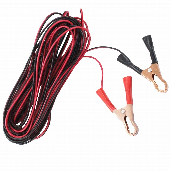 ワニ口 クリップ ケーブル 10m セット カット可能 1m 2m 3m 4m 5m 10m バッテリー 電源 延長 キャンプ シャワー 空気入れ 等拍卖