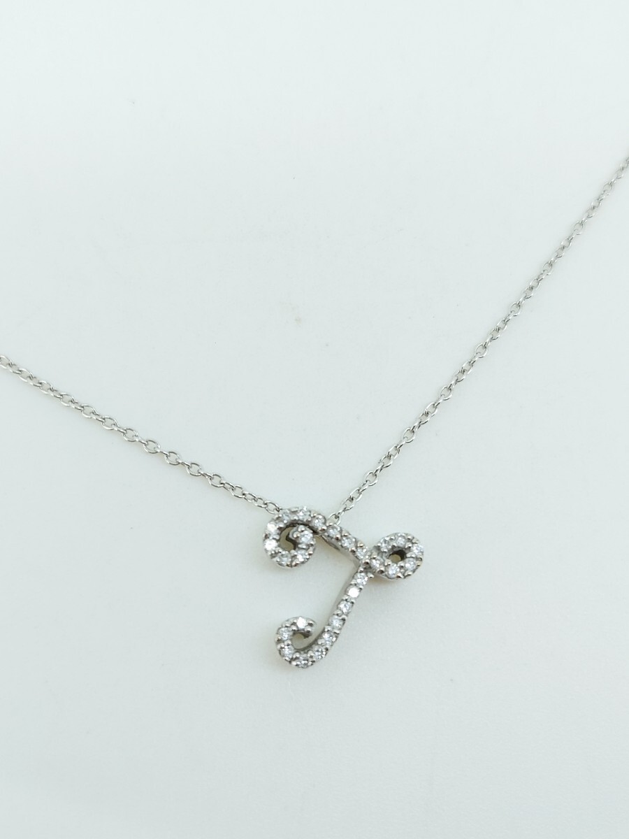 ポンテヴェキオ ダイヤモンド ネックレス イニシャル T 0.15拍卖