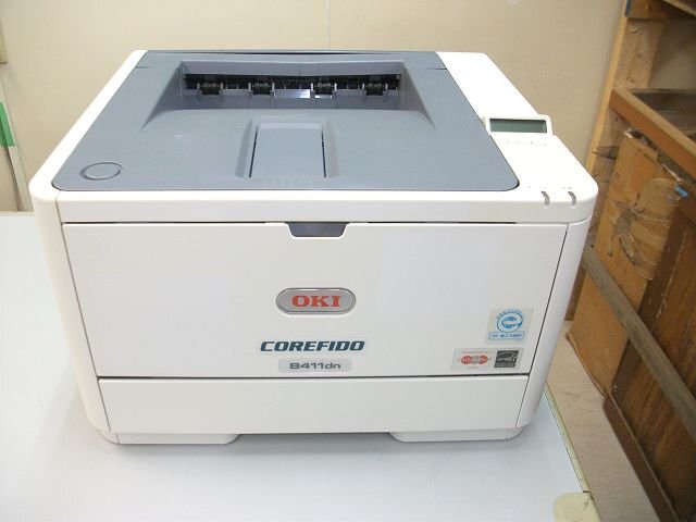 ★ ジャンク / 中古レーザープリンタ / OKI B411dn / 印刷枚数:25,638枚 / 自動両面印刷対応 / 中古使用済みトナー・ドラム付き ★拍卖