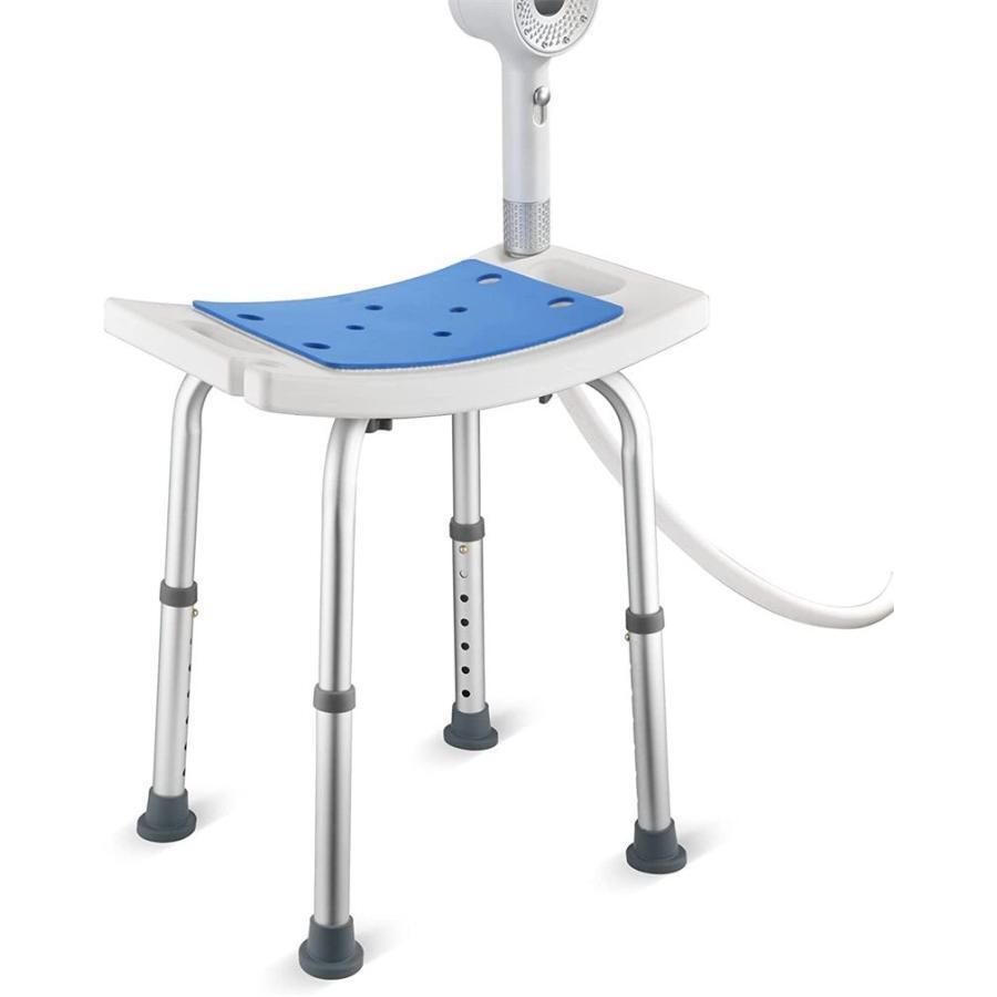 風呂 椅子 バスチェア シャワーチェア イスシャワークリップと滑り止めマット付き 36-51cm 高さ6段階 錆にくいアルミ合金 節耐荷重100kg拍卖