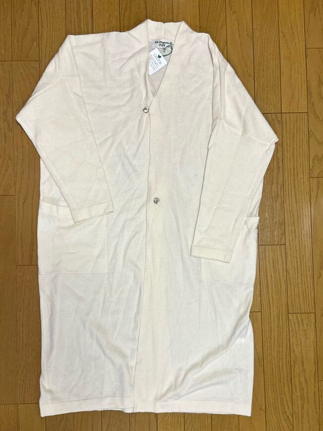 送料無料■未使用 KEI Hayama PLUS アイボリー 長袖 ロングカーディガン ウール カシミヤブレンド拍卖
