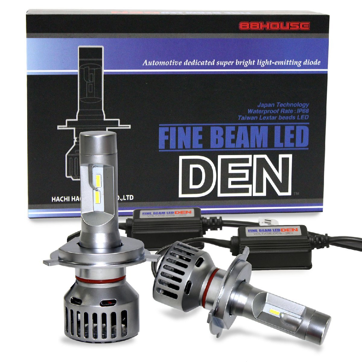 H4 H/L LEDバルブ DEN 88ハウス 1年保証 白 11000ルーメン ファン付 36W 車検対応 ヘッドライト インジケーター点灯 12V 24V拍卖