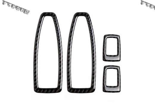 BMW F20 F21 F30 F34 カーボン製 ドアハンドルステッカー 車窓スイッチカバー 色なしタイプ4点 送料無料拍卖