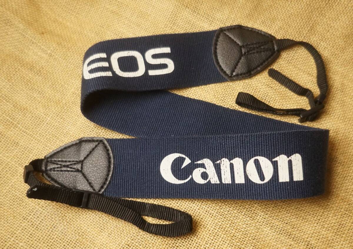 Canon 太目ワイドストラップ 紺 フイルム一眼用 キヤノン純正 キャノン拍卖