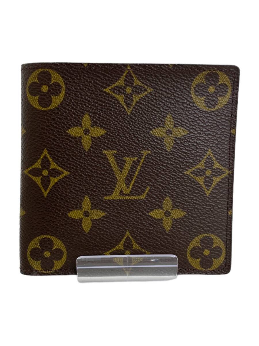 LOUIS VUITTON (ルイヴィトン) ポルトフォイユマルコ モノグラム 二つ折り財布 01年製 M61675 ブラウン ブランド/004拍卖