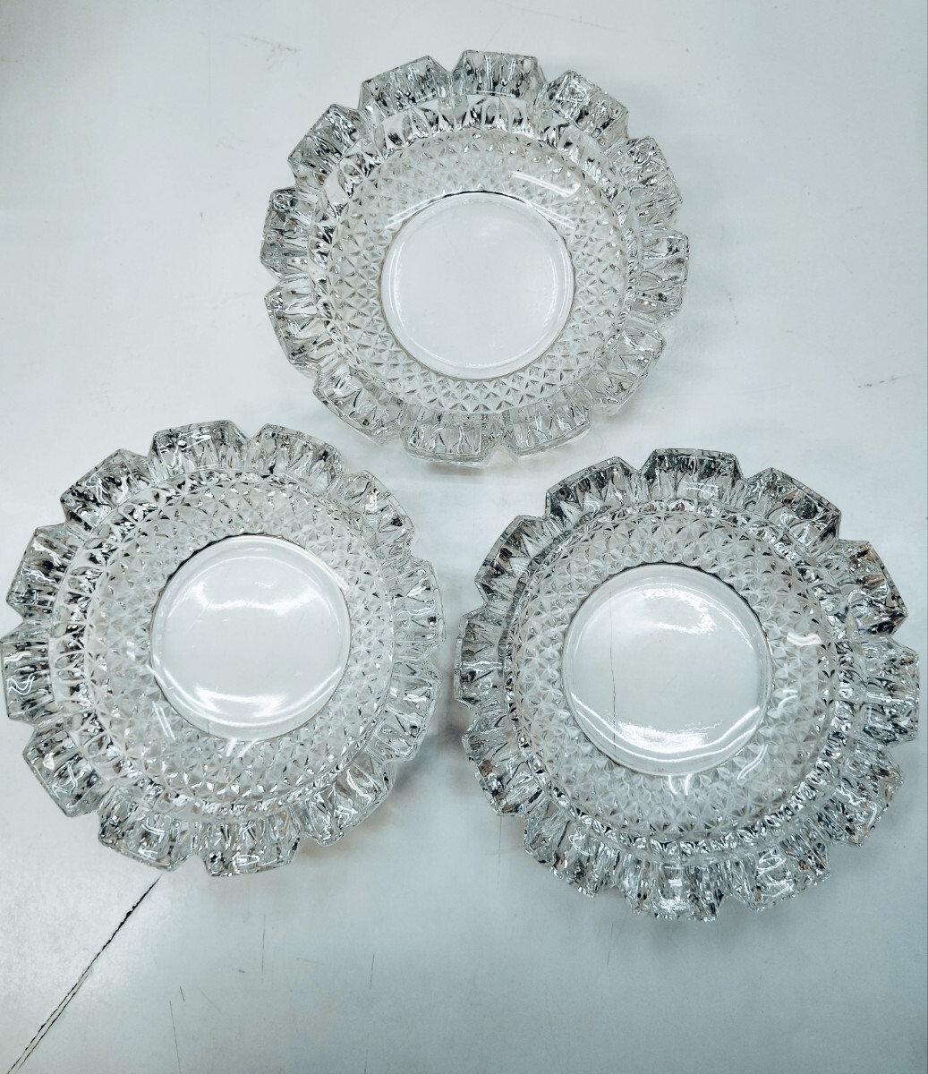 東洋ガラス 灰皿 未使用 自宅保管品 3個セット ガラス 拍卖