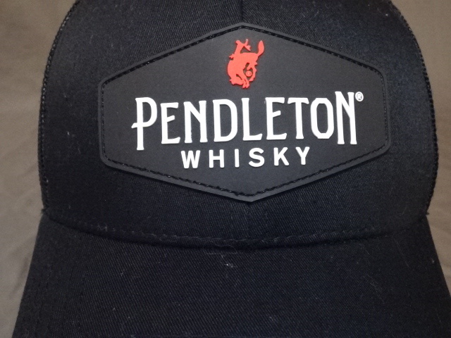 激レア USA購入 海外企業モノ カナディアン ウイスキーブランド【PENDLETON WHISKY】ロゴワッペン付 メッシュキャップ ブラック 中古良品拍卖