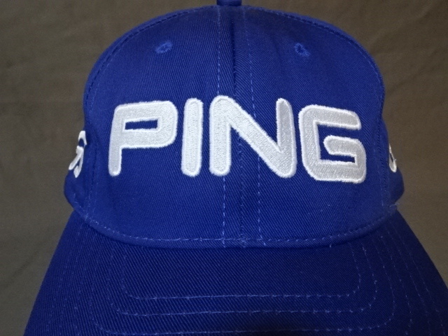 ◆ 激レア USA購入 アメリカ 人気ゴルフブランド ピン【PING】製 【G5】 ロゴ刺繍入り キャップ ブルー 中古良品 ◆拍卖