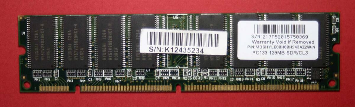 【汎用タイプ】168pin PC133 128MB SDR/CL3 (中古)SDRAM拍卖