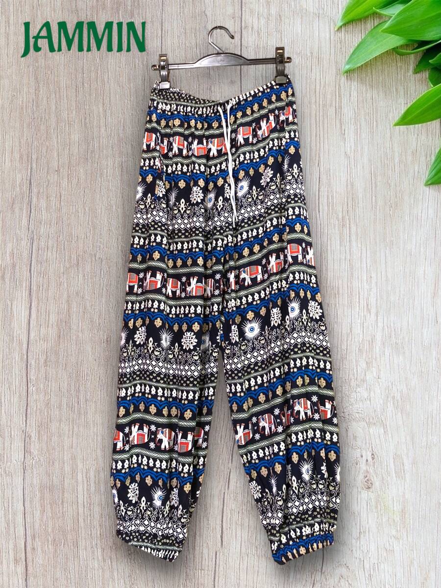 アジアン象さん柄パンツ★男女兼用★アジアン★エスニック★イージーパンツ拍卖